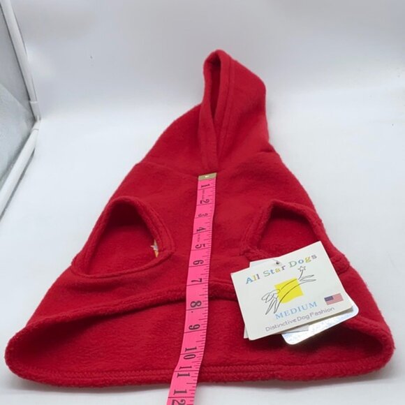 NHL Calgary Flames Hockey Team Dog Red Fleece Hoodie Sweater Size Medium - Picture 12 of 14